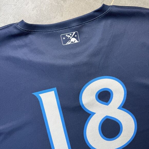 Tampa Tarpons Jersey 18 Men 46 XL MiLB Wilson Authentic Navy Yankees Affiliate - Picture 8 of 10